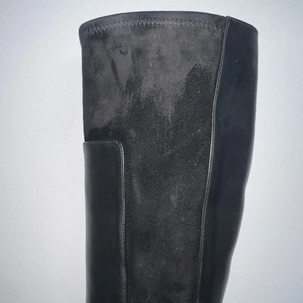 Christian Louboutin black leather and suede knee high boots - Picture 14 of 15